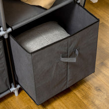 Laden Sie das Bild in den Galerie-Viewer, Stoffschrank, Faltschrank 1,63 Meter Höhe mit Reißverschluss, Kleiderschrank, Dunkelgrau
