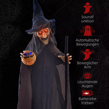 Laden Sie das Bild in den Galerie-Viewer, Halloween Hexe 190 cm mit LED-Lichter, Soundfunktion