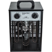 Laden Sie das Bild in den Galerie-Viewer, Elektrischer 3000 Watt Heizlüfter 2 Heizstufen schwarzes Gehäuse. Thermostat.