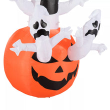 Laden Sie das Bild in den Galerie-Viewer, Halloween Deko Aufblasbarer Kürbis Geist Gespenst Figur Luftfigur mit LED