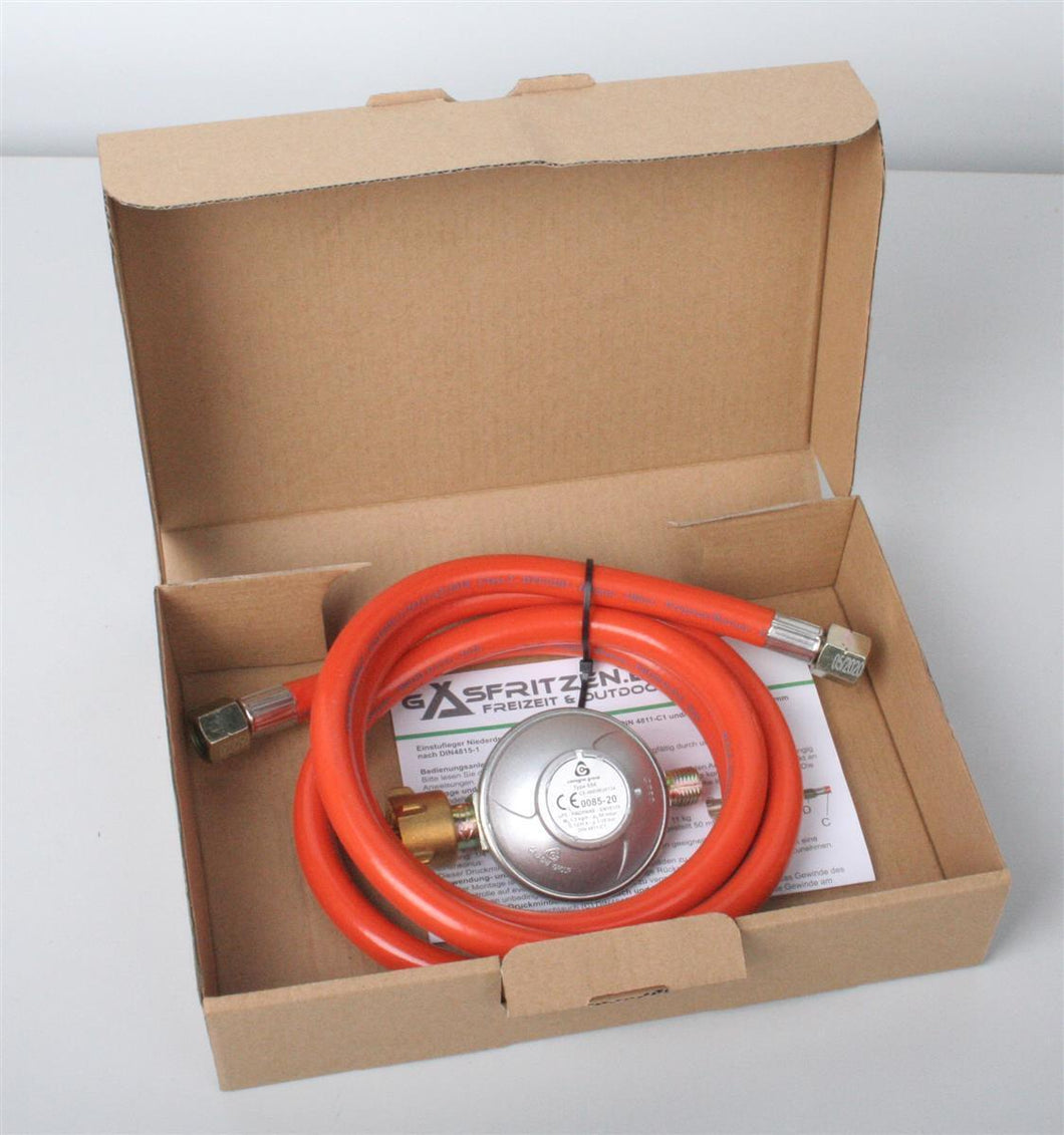 Druckminder 50mbar mit Schlauch 150 cm