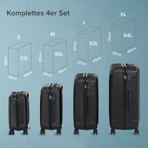 Reisekoffer 4er Set I Hartschale I Trolley Kofferset I Teleskopgriff I 360° Rollen I S-M-L-XL