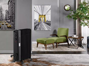 Neues Modell 2025: Radiator Heizung. 2000 Watt. Einstellbar mit Thermostat. Mit Rippen. Ölheizung.