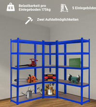 Laden Sie das Bild in den Galerie-Viewer, Eckteil zu Schwerlastregalen für Regale 180 x 90 x 40 cm bis 875 kg Eckregal Farbe blau