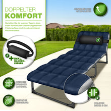 Laden Sie das Bild in den Galerie-Viewer, Campingbett, Klappliege. Mit Tragetasche. Belastbar bis 280 kg.