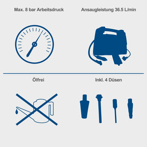 Mobiler Kompressor Tragbar mit 8 bar Druckleistung