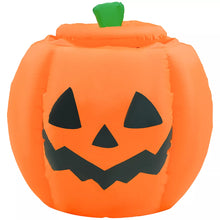 Laden Sie das Bild in den Galerie-Viewer, Halloween Aufblasbarer Kürbis 100 cm mit Skelett Halloweendekorationen LED