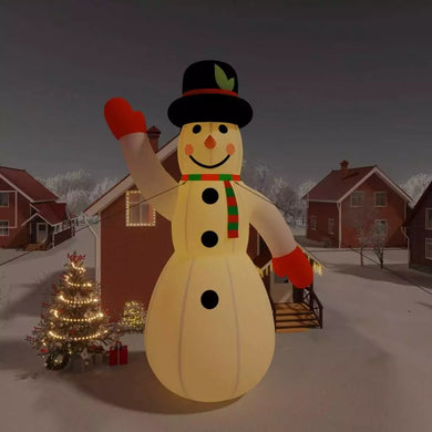 Schneemann - aufblasbar. Mit LED-Beleuchtung. Bester Blickfänger. 1,95 - 10 Meter Höhe.