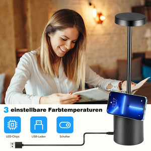 LED Tischlampe. Lampe mit Dimmung. Akkubetrieb. Nachttisch, Gartentisch. Exklusiv. Touch-Funktion