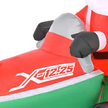 Laden Sie das Bild in den Galerie-Viewer, Aufblasbarer Weihnachtsmann auf Snowmobil 1,6 m Nikolaus Santa LED IP44 Polyester