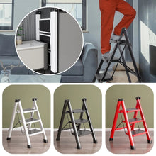 Laden Sie das Bild in den Galerie-Viewer, Dreistufige Klapptrittleiter, stabil, bis 250 kg belastbar. 3 Farben lieferbar.