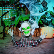 Laden Sie das Bild in den Galerie-Viewer, Halloween Dekoration Skelett 70 cm Halbkörper LED-Lichter Soundfunktion