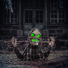 Laden Sie das Bild in den Galerie-Viewer, Halloween Dekoration Skelett 70 cm Halbkörper LED-Lichter Soundfunktion
