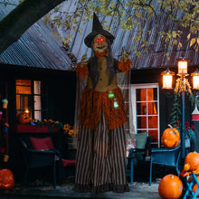 Laden Sie das Bild in den Galerie-Viewer, Halloween-Hexe 183 cm mit roten Augen LED-Lichter, Soundfunktion