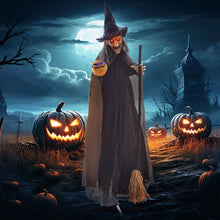Laden Sie das Bild in den Galerie-Viewer, Halloween Hexe 190 cm mit LED-Lichter, Soundfunktion
