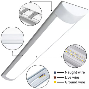 Deckenleuchte 6000K Kaltweiß LED 40 Watt (Wie 400 Watt alte Röhren) 120 cm Feuchtraumlampe, Bürolampe, Garage, Werkstatt.