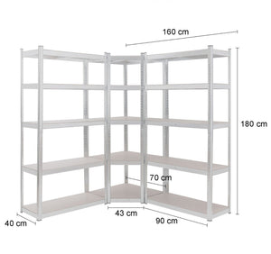 Eckteil zu Schwerlastregalen für Regale 180 x 90 x 40 cm bis 875 kg Eckregal