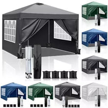 Laden Sie das Bild in den Galerie-Viewer, Faltpavillon wasserdicht. Pop Up. Mit 4 Seitenteilen. 3x3 Meter. Gartenzelt. Partyzelt. UV50+ Schutz. Einfaches Faltsystem.
