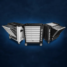 Laden Sie das Bild in den Galerie-Viewer, XXL Profi-Werkzeugwagen 8 Schubladen Werkstattwagen mit Werkzeug gefüllt. 89 kg Gesamtgewicht.