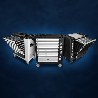 XXL Profi-Werkzeugwagen 8 Schubladen Werkstattwagen mit Werkzeug gefüllt. 89 kg Gesamtgewicht.