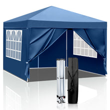 Laden Sie das Bild in den Galerie-Viewer, Faltpavillon wasserdicht. Pop Up. Mit 4 Seitenteilen. 3x3 Meter. Gartenzelt. Partyzelt. UV50+ Schutz. Einfaches Faltsystem.