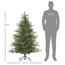 Laden Sie das Bild in den Galerie-Viewer, Künstlicher Weihnachtsbaum – 1,5 m, realistisches Aussehen, Schnellaufbau, inkl. Ständer, flammhemmend