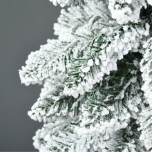 Laden Sie das Bild in den Galerie-Viewer, Künstlicher Weihnachtsbaum – 1,8 m, mit Kunstschnee, realistische Optik, schlankes Design, flammhemmend