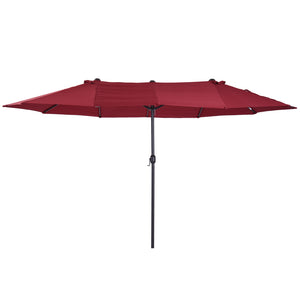 Doppel-Sonnenschirm 460x270 cm UV-Schutz 40+ - Groß, XXL, mit Schutzhülle und Kurbel