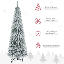 Laden Sie das Bild in den Galerie-Viewer, Künstlicher Weihnachtsbaum – 1,8 m, mit Kunstschnee, realistische Optik, schlankes Design, flammhemmend