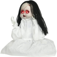 Laden Sie das Bild in den Galerie-Viewer, Halloween Dekoration Geisterpuppe 60 cm mit LED-Lichter Soundfunktion