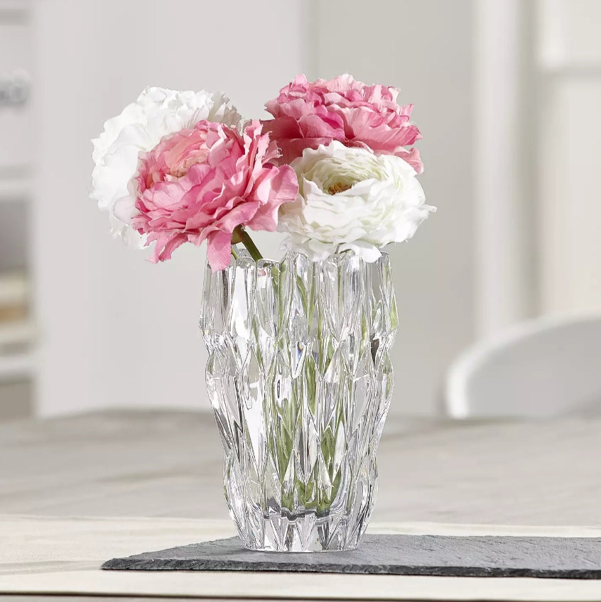 Walther glas - 2 Design Schalen - Kristalglas -Roze-rood bloemdecor in Walther glas - 2 Design Schalen - Kristalglas -Roze-rood bloemdecor in