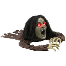 Laden Sie das Bild in den Galerie-Viewer, Halloween Dekoration kriechende Zombi-Oma, LED-Lichter und Soundfunktion, 140 cm