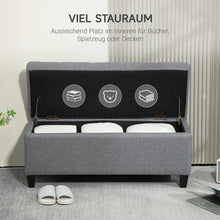 Laden Sie das Bild in den Galerie-Viewer, Sitzbank Polsterbank mit Stauraum Truhenbank Flur Schlafzimmer Wohnzimmer, diverse Farben. 100 x 40 x 44 cm