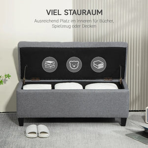Sitzbank Polsterbank mit Stauraum Truhenbank Flur Schlafzimmer Wohnzimmer, diverse Farben. 100 x 40 x 44 cm