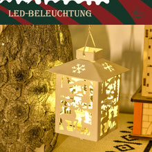 Laden Sie das Bild in den Galerie-Viewer, Weihnachtsdeko, Weihnachtsmann mit Tanne und Laterne, warme LED-Beleuchtung, Batteriebetrieb, In- und Outdoor, 55 cm