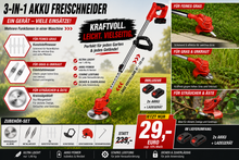 Laden Sie das Bild in den Galerie-Viewer, Akku-Rasentrimmer mit 2 Akkus und Ladegerät Freischneider Motorsense