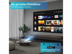Heimkino oder Business Beamer Full HD 1080p, 18.000 Lumen Bis 5,3 Meter
