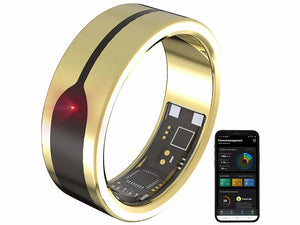Neuestes High-Tech Produkt: Fingerring-Fitness-Tracker in Gold oder Silber: Stilvolle Gesundheitsüberwachung.