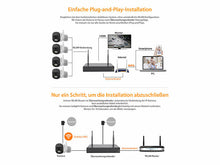 Laden Sie das Bild in den Galerie-Viewer, Kamera-Überwachungssystem mit 8 WLAN-Internetkameras Full-HD-Auflösung 1.920 x 1.080 Pixel (1080p)