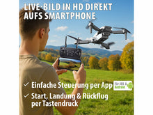 Laden Sie das Bild in den Galerie-Viewer, Faltbare Drohne (Nur 41,- Euro netto) mit HD-Kamera. Flugspaß für Einsteiger und Fortgeschrittene.