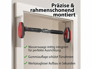 Klimmzugstange für Türrahmen, Lock-Funktion, verstellbar, bis 300 kg