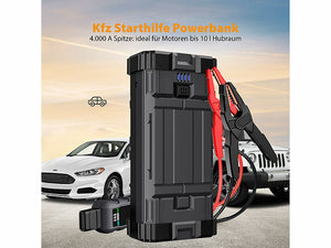 Extremster Power-Starthilfe Booster mit vielseitiger Anwendung für Motoren bis 10 Liter Hubraum