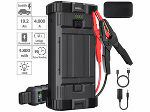 Extremster Power-Starthilfe Booster mit vielseitiger Anwendung für Motoren bis 10 Liter Hubraum