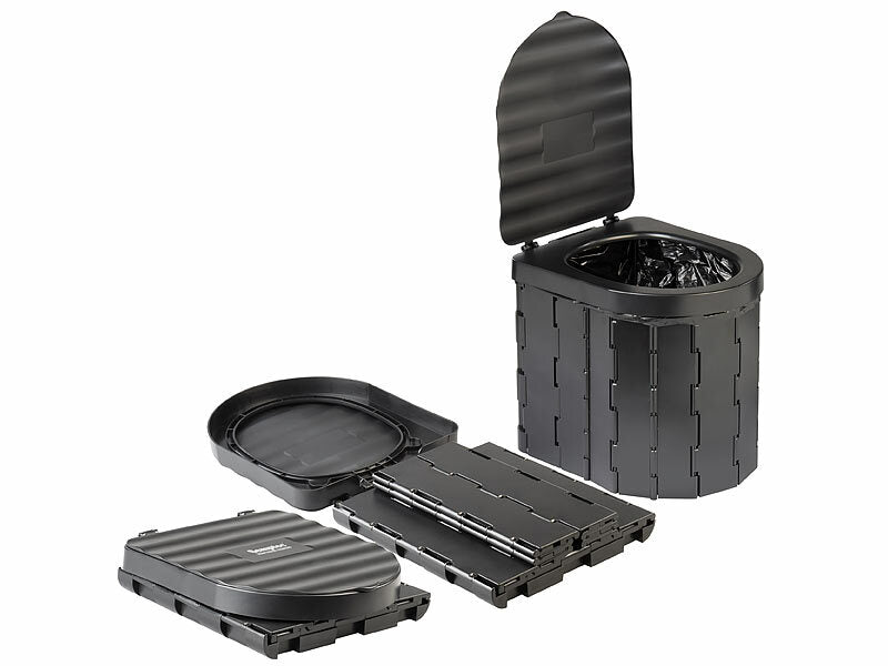 Faltbare mobile Toilette mit Deckel, 24 Beutel inklusive, bis 150 kg b –  Premium Box GmbH