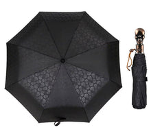 Laden Sie das Bild in den Galerie-Viewer, Stylischer Skull Regenschirm, automatik. Silber-Schwarz oder Bronze-Schwarz