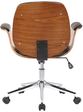 Laden Sie das Bild in den Galerie-Viewer, Designer-Bürostuhl BERK Chefsessel Leder-Holz-Kombination