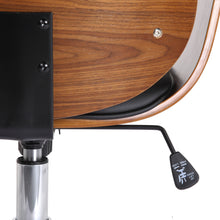Laden Sie das Bild in den Galerie-Viewer, Designer-Bürostuhl BERK Chefsessel Leder-Holz-Kombination