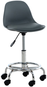 Leder Arbeitshocker AVEKA mit 5 Rollen.  Höhenverstellbar.