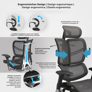 NORK ergonomischer Premium Chefsessel, Bürostuhl der Spitzenklasse.