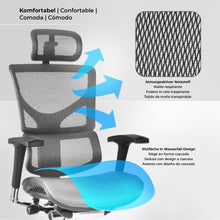 Laden Sie das Bild in den Galerie-Viewer, SPOK ergonomischer Premium Chefsessel, Bürostuhl.